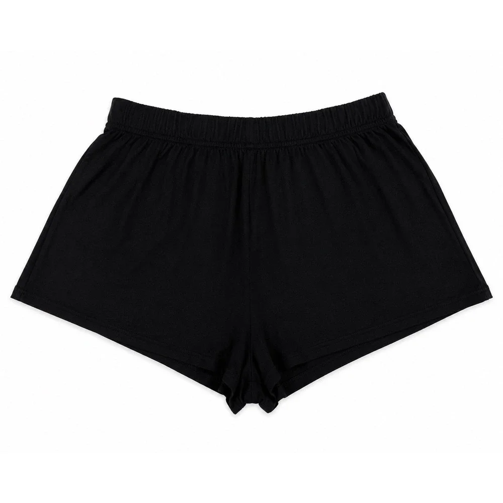 Skims Women Black Rayon Blend Elastic Waist Lounge Pajama Shorts 3XL